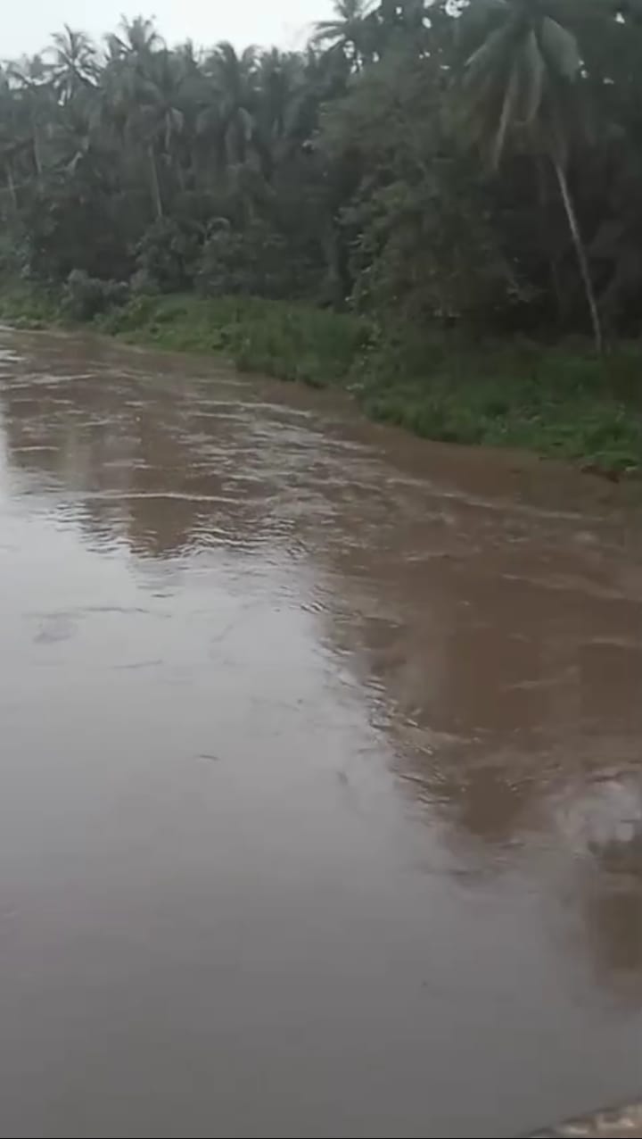 Debit air Sungai Walanae di daerah Asanae, Takalala, mulai meningkat seiring tingginya intensitas hujan. Foto: BPBD Soppeng. 