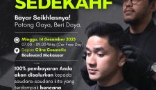 Haircut SedeKahf di depan Citra Cosmetic Boulevard Makassar (Car free day) pada Minggu, (14/12/25).